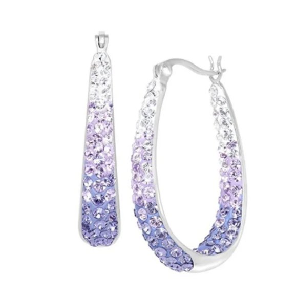 Lavender Ombre' Crystal Earrings - Picture 2 of 2
